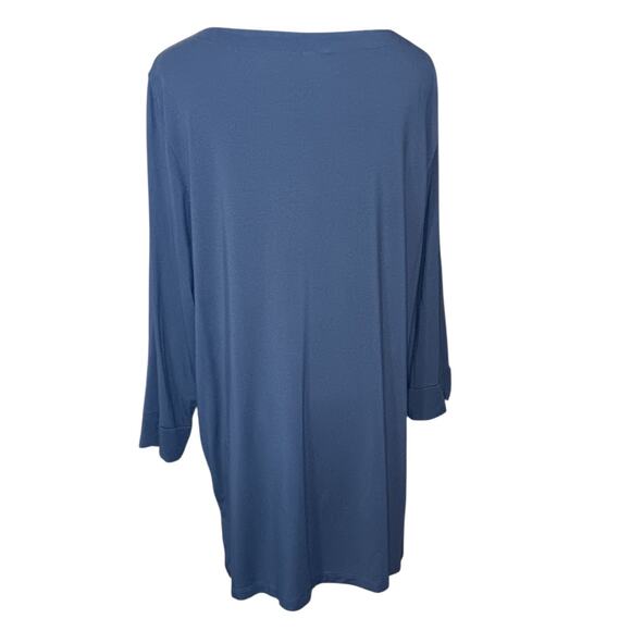 CHICO'S 3 Long‎ Tunic Top Modal Knit Shirt XL Blue Stretchy Casual Work Travel - Picture 9 of 9